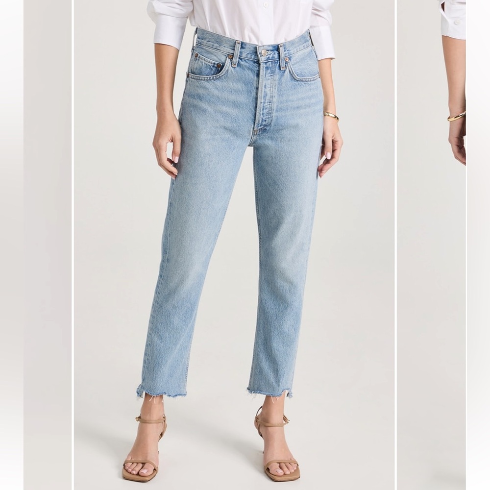 Agolde Riley Straight Crop Jeans in Zephyr size 29